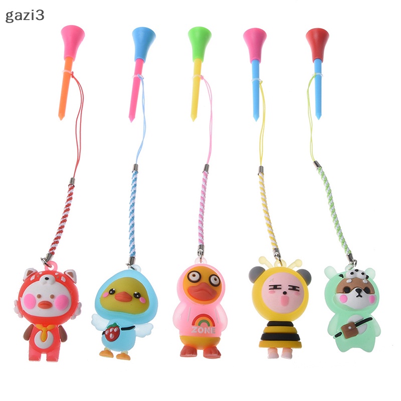 1 Giá Đỡ Bóng Golf Bằng Cao Su 83mm Có Đèn Nhấp Nháy Họa Tiết Hoạt Hình Ngẫu Nhiên