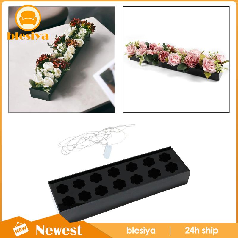 Lọ Hoa Hình Chữ Nhật Bằng Acrylic Có Lỗ Để Bàn Trang Trí Tiệc Cưới