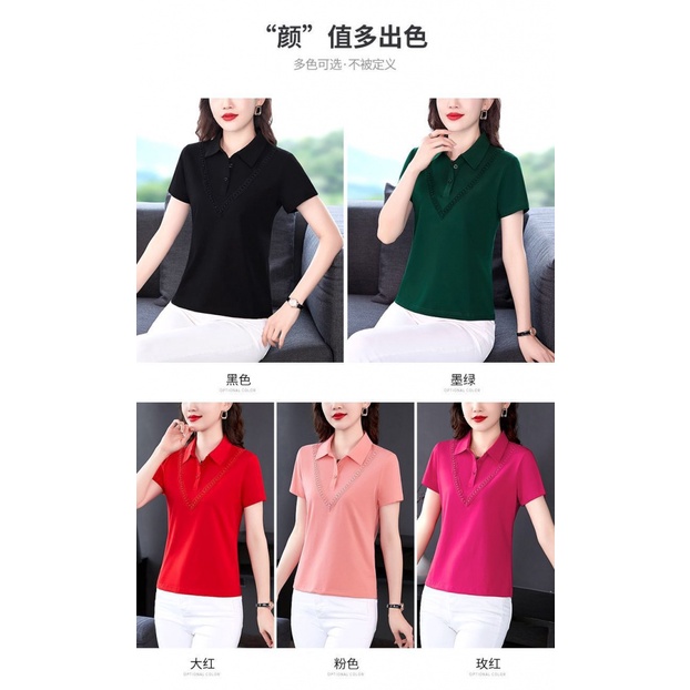 Áo Thun polo Tay Ngắn Màu Trơn Size Lớn Phong Cách Mới