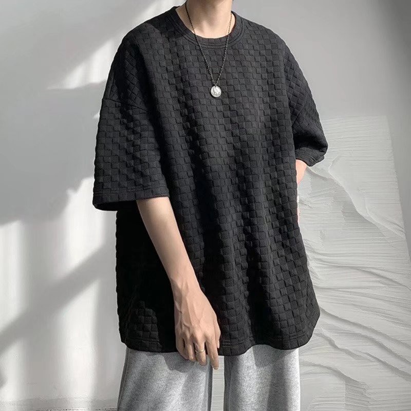 Áo Thun Tay Ngắn Màu Trơn Thời Trang Hàn Quốc Cho Nam