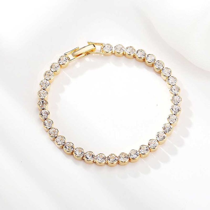 Vòng Tay Chuỗi Xích Đính Đá Pha Lê Phong Cách Hip Hop Thời Trang