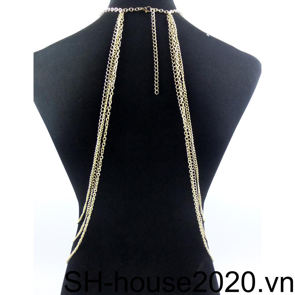 Vòng cổ Cơ Thể Tua Rua Đính Đá Pha Lê Thời Trang Đi Biển Cho Nữ