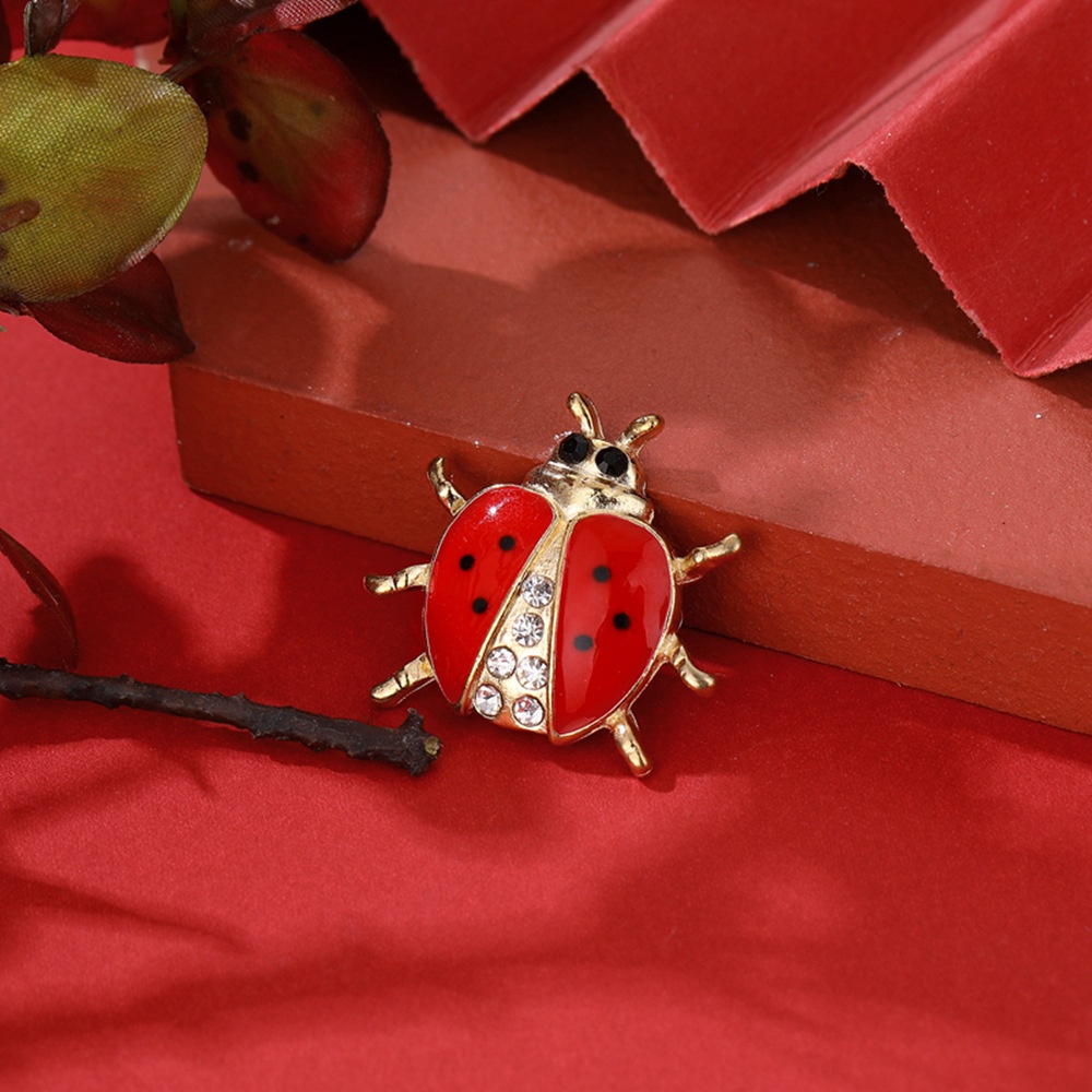 Bán Chạy Trâm Cài Áo Hình Bọ Cánh Cứng Đính Kim Cương Đỏ Thời Trang