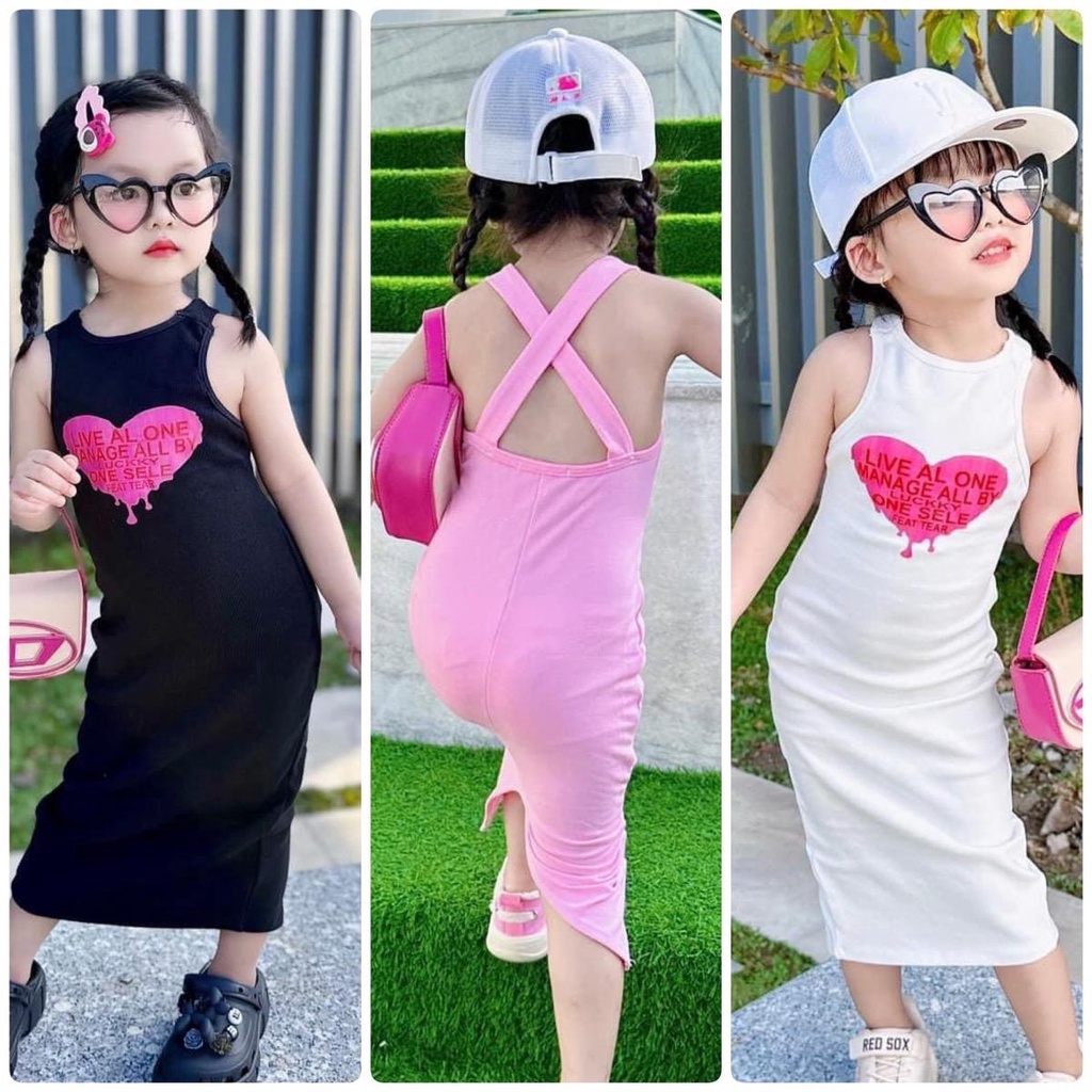 Váy body chất cotton hở lưng dây đan chéo