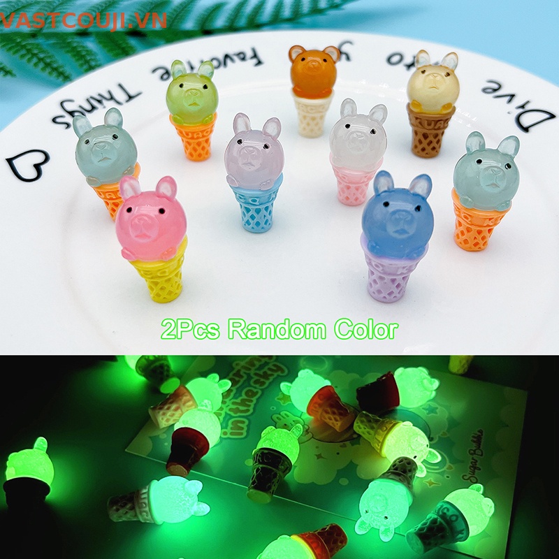 Set 2 Gấu Bông Phát Quang Trang Trí Tiểu Cảnh