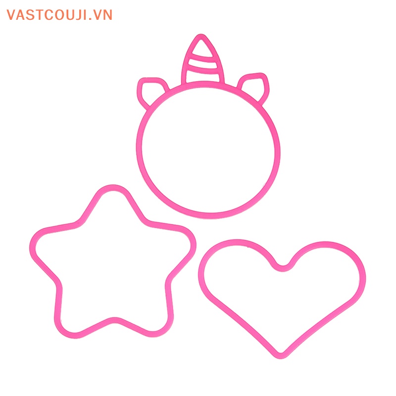 Bộ 3 Vòng Đeo Tay Silicon Màu Kẹo Họa Tiết Trái Tim Ngôi Sao Trái Tim Trang Trí Tiệc Tắm Cho Bé