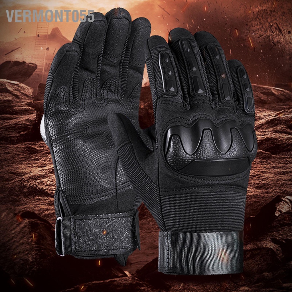 Vermont055 1 Full Ngón Cứng Gù Găng Tay Màn Hình Cảm Ứng Xe Máy Đạp Cho Chụp Ngoài Trời Huấn Luyện Công Việc Thể Thao
