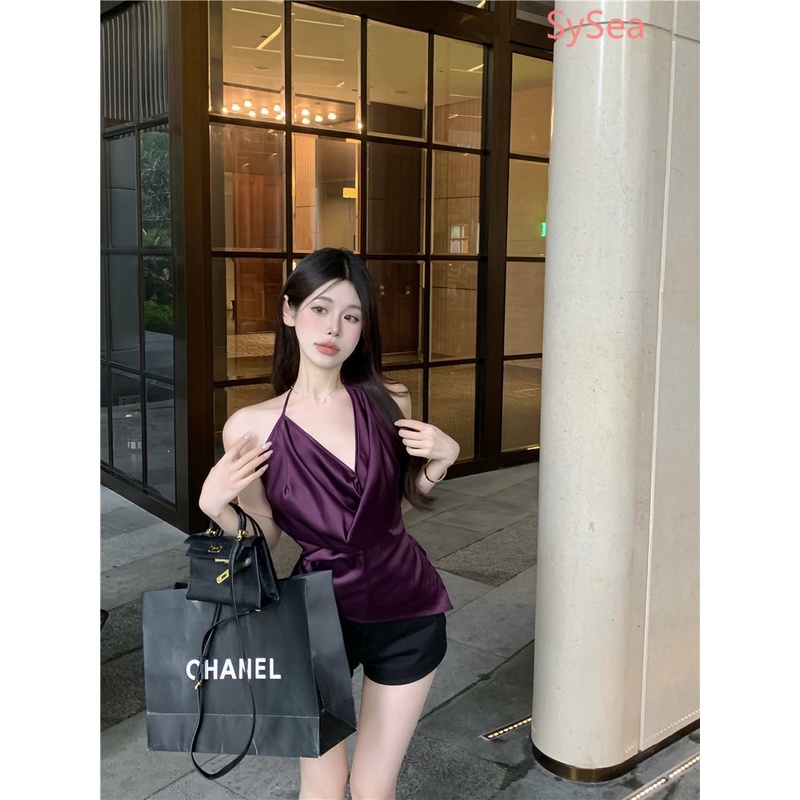 Áo Hai Dây Ôm Dáng Màu Tím Quyến Rũ Thời Trang Hè Cho Nữ