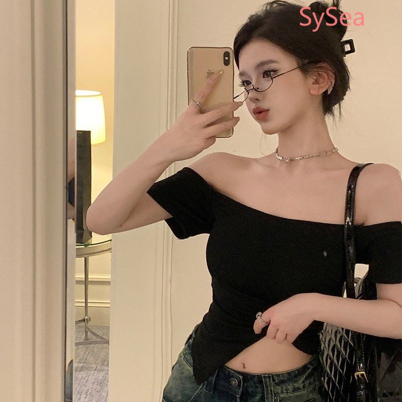 Áo Kiểu Trễ Vai Thiết Kế Xẻ Tà Quyến Rũ Thời Trang Cho Nữ