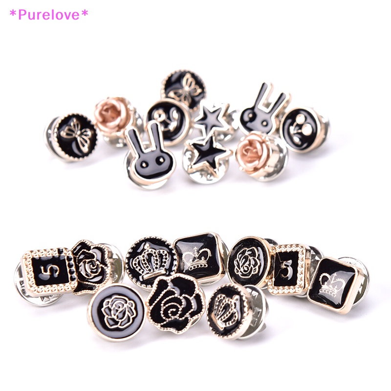 Set 10 Khuy Cài Áo Hình Bông Hoa Đính Ngọc Trai Giả Xinh Xắn Mới