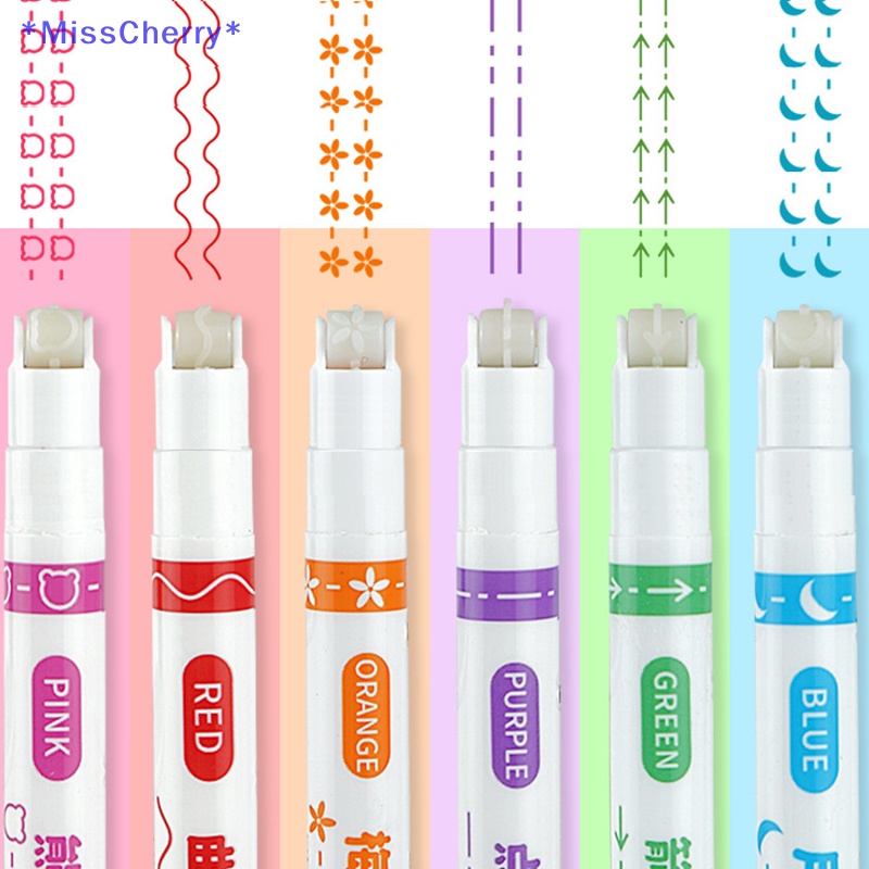 Bộ 6 Bút Đánh Dấu Dạng Lăn Nhiều Đường Viền Nhiều Hình Dạng Cho Vẽ Graffiti Nghệ Thuật Mới