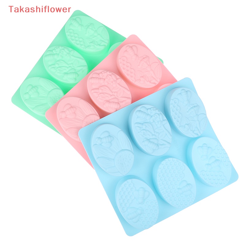 1 Khuôn Làm Bánh / Xà Phòng 6 Ô Hình Con Ong Bằng Silicone