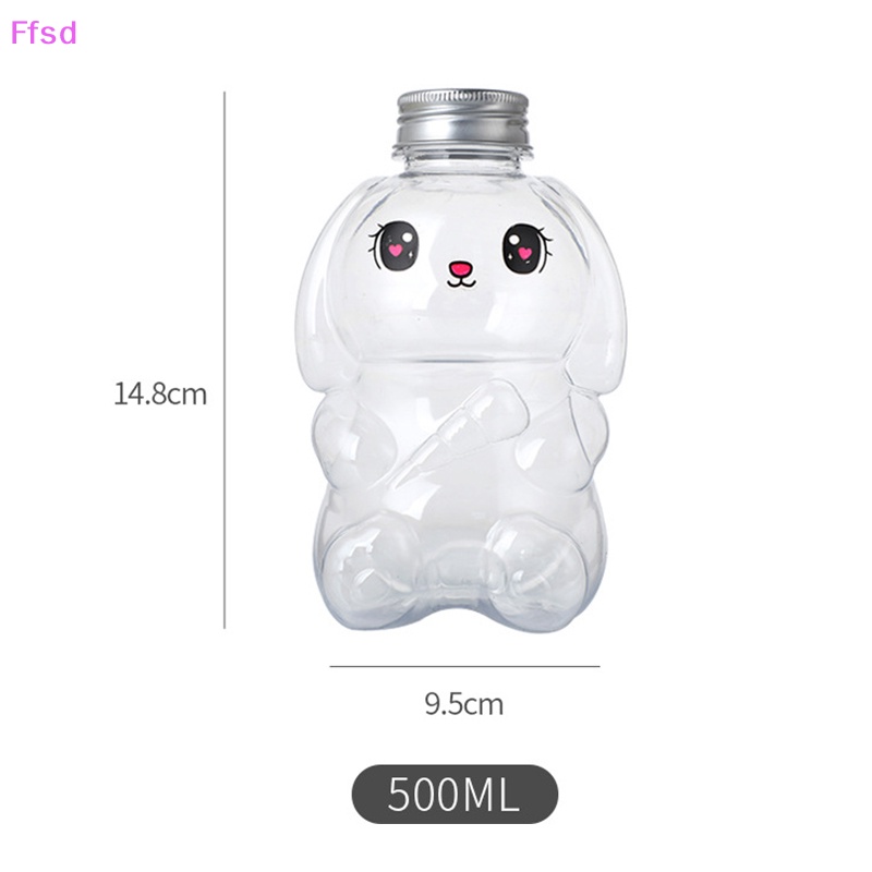 {Ffsd} Bình Nước Uống Trà Sữa Dùng Một Lần Hình Thỏ Hoạt Hình Dễ Thương