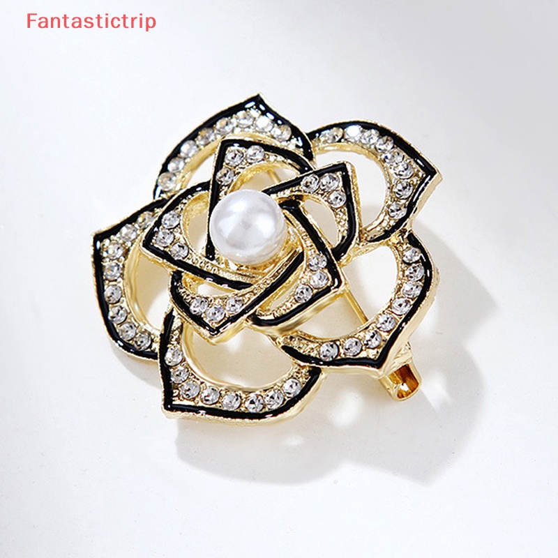 Ghim Cài Áo Hình Hoa Trà Đính Ngọc Trai Nhân Tạo Thời Trang Cho Nữ