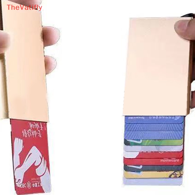 Ví Đựng Thẻ ID / Danh Thiếp Bằng Kim Loại Nhôm Mỏng Chống Trộm Cho Nam Và Nữ