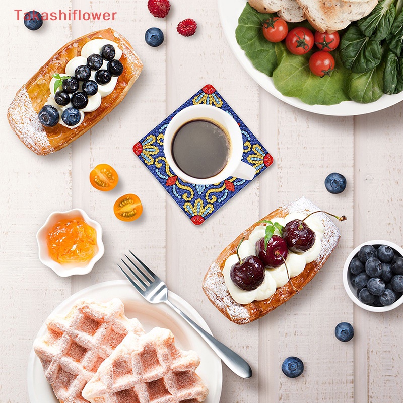 Bộ 6 Đế Lót Ly Đính Kim Cương Nghệ Thuật DIY Cho Người Mới Bắt Đầu