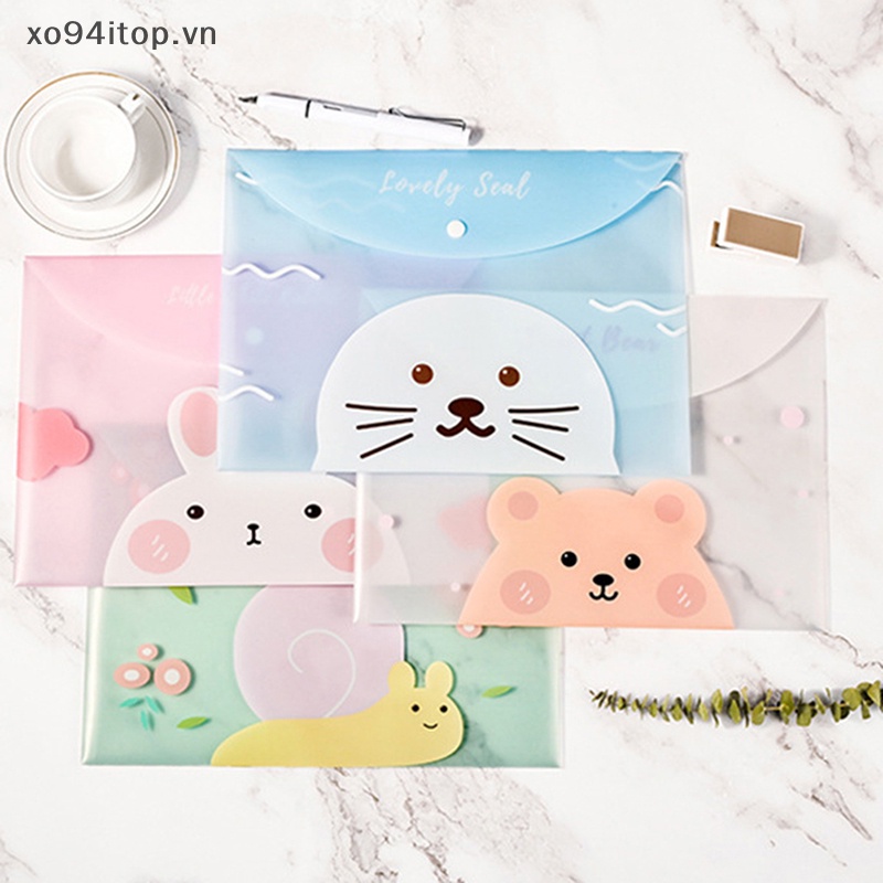 Túi Đựng Tài Liệu Khổ A4 Bằng PVC Trong Suốt Họa Tiết Hoạt Hình Chống Thấm Nước