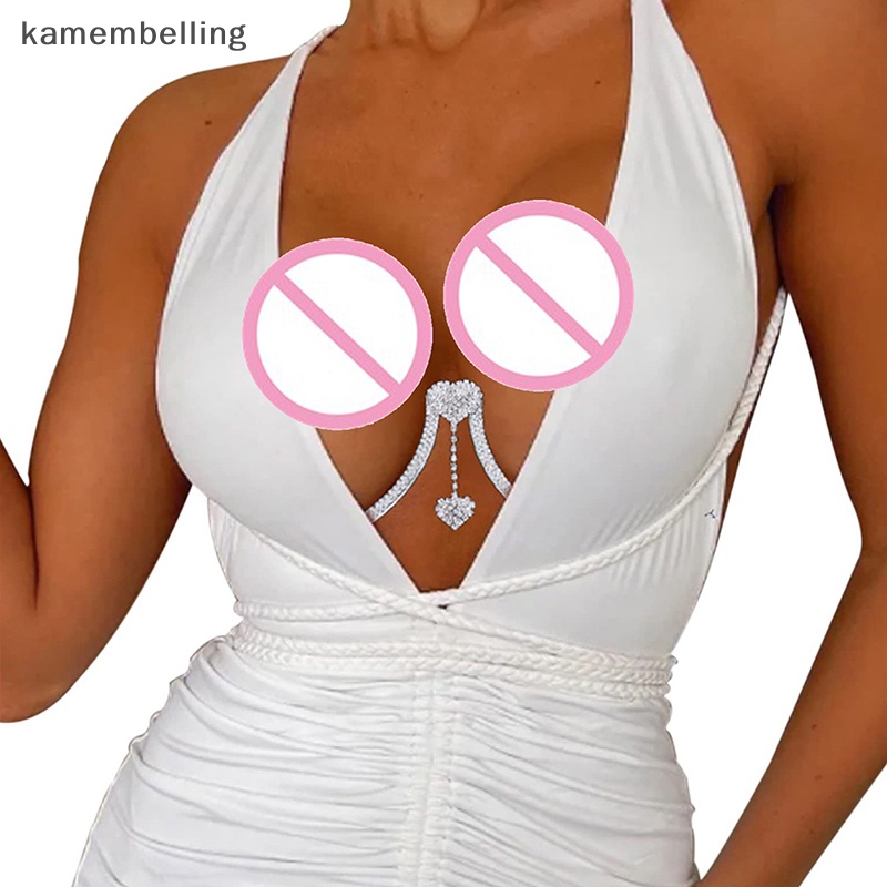 Kamembelling Dây Xích Đeo Áo Ngực Đính Đá Hình Trái Tim Gợi Cảm Hỗ Trợ Đi Tiệc Bikini Cho Nữ EN