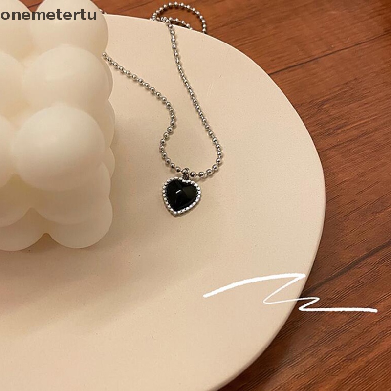 Vòng cổ Mặt Hình Trái Tim Màu Đen Đơn Giản Phong Cách Hàn Quốc Cho Nữ