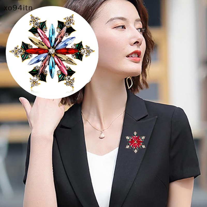 Ghim Cài Áo Hình Bông Tuyết Đính Đá Nhân Tạo Thời Trang