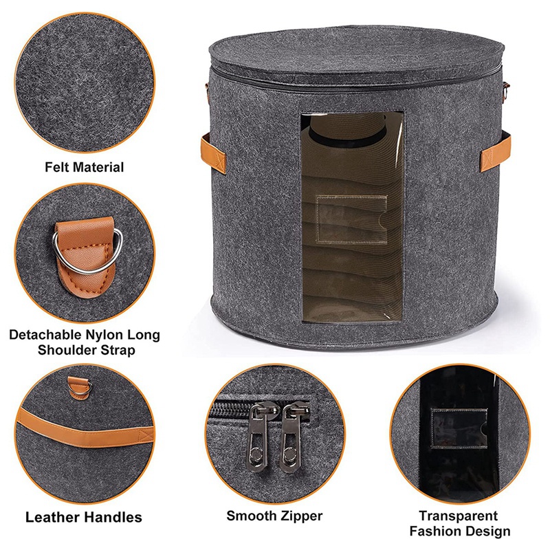 Hộp Tròn Đựng Mũ / Đồ Chơi / Thú Nhồi Bông Có Nắp Gấp Gọn Tiện Lợi