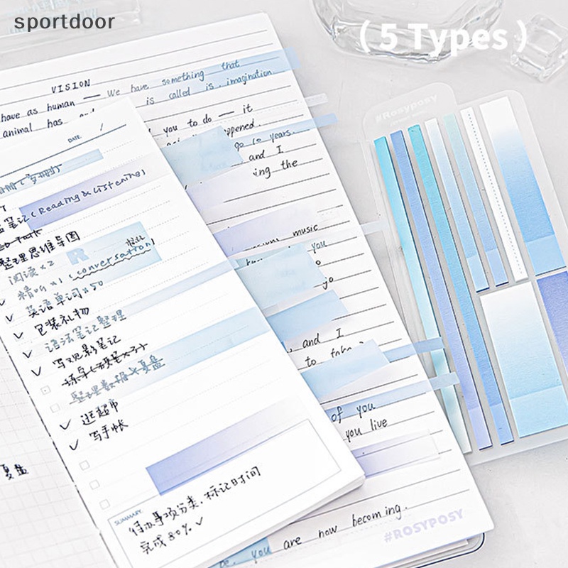 [sportoutdoor] 225 Tờ Giấy Ghi Chú Dính Trong Suốt Nhiều Màu Sắc Gradient Đáng Yêu Cho Học Sinh [out]