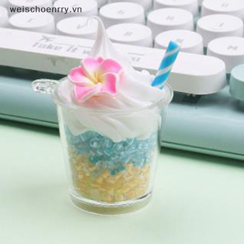 Móc Chìa Khóa Hình Cốc Tròn Màu Trơn Phát Sáng DIY