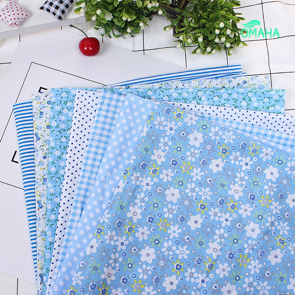 Set 7 Tấm Vải Cotton Mềm Mại Màu Trơn Dùng May Đồ Thủ Công DIY