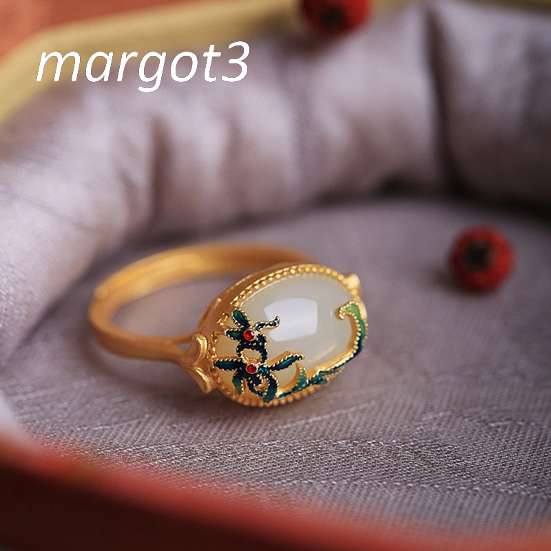 Nhẫn Hở Mạ Bạc 925 Đính Đá Ngọc Bích Thời Trang Cho Nữ