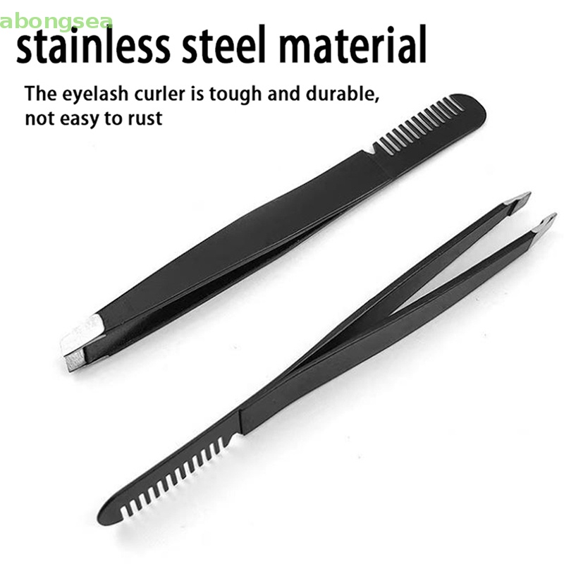 Nhíp Nhổ Lông Mày 2 Trong 1 Bằng Thép Không Gỉ Có Lược Chải