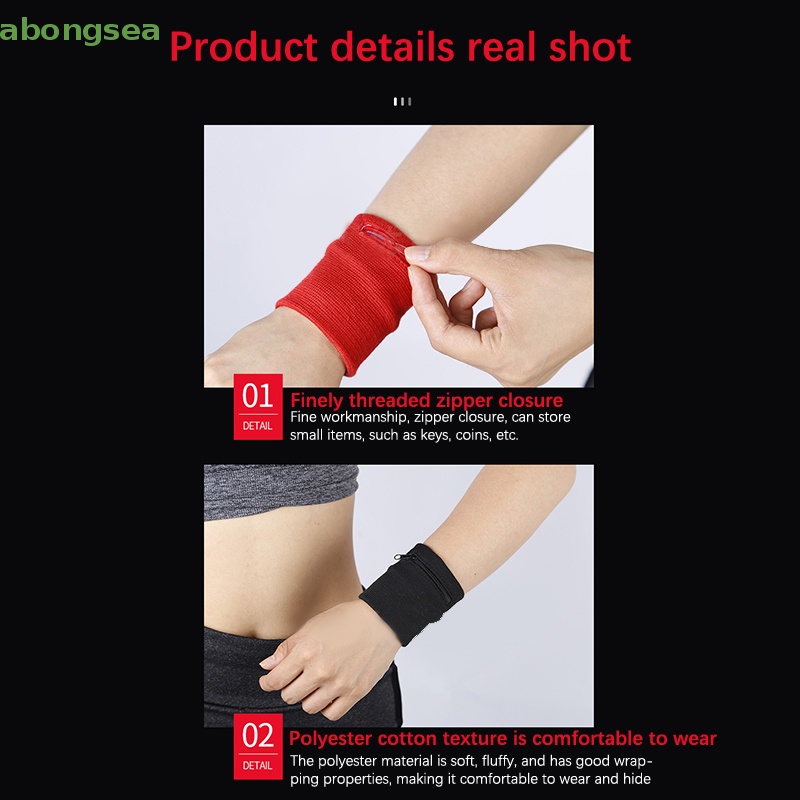 Abongsea Băng Đeo Cổ Tay Thoáng Khí Thấm Hút Mồ Hôi Khi Chạy Bộ / Đạp Xe Dành Cho Nam Và Nữ
