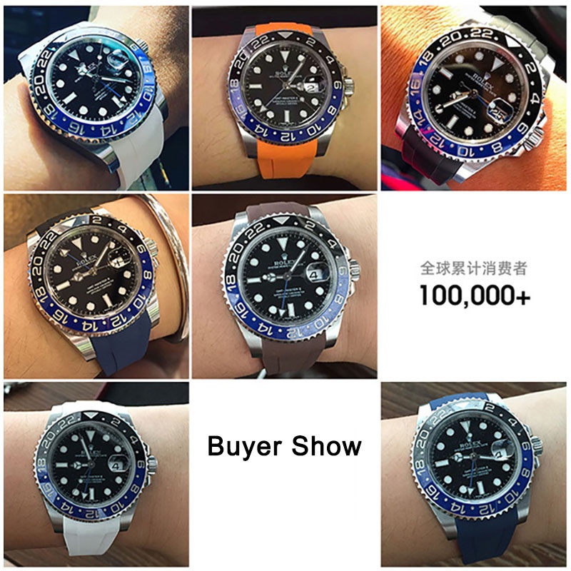 Dây Đeo Silicon Mềm 20mm Có Khóa Kim Loại Chống Thấm Nước Thông Dụng Cho rolex