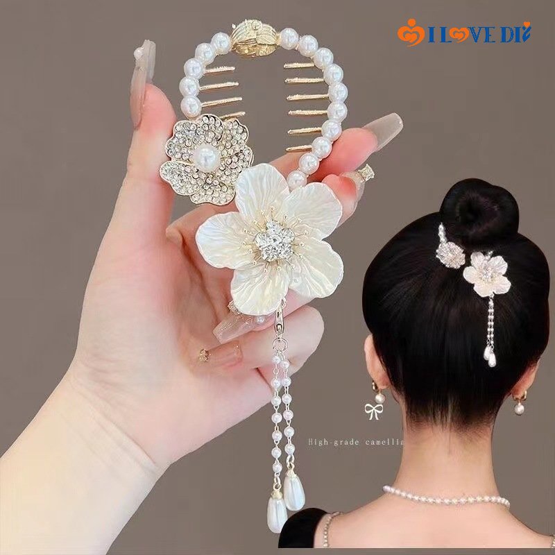 Kẹp Tóc Càng Cua Đính Đá / Ngọc Trai Giả / Bướm Phong Cách Trung Quốc Cho Cô Dâu