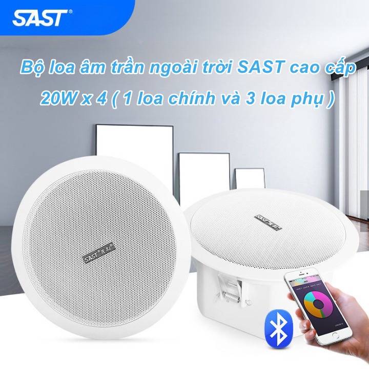 Bộ 4 Loa Âm Trần SAST Cao Cấp Không Dây Bluetooth , Âm Thanh Vòm 3D - SUPERDECOR