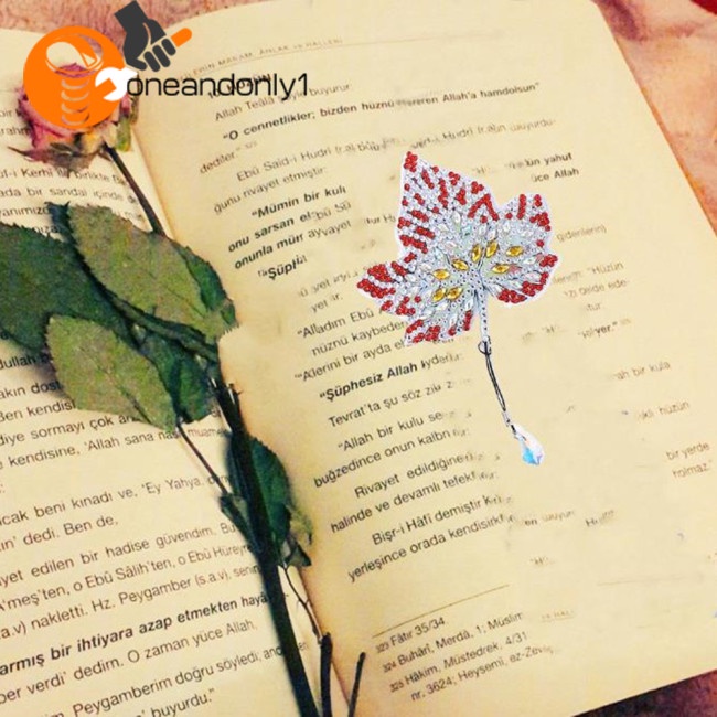 Bộ 6 Thẻ Đánh Dấu Sách Bằng Acrylic Dày Dặn Hình Chiếc Lá Phong Độc Đáo Diy