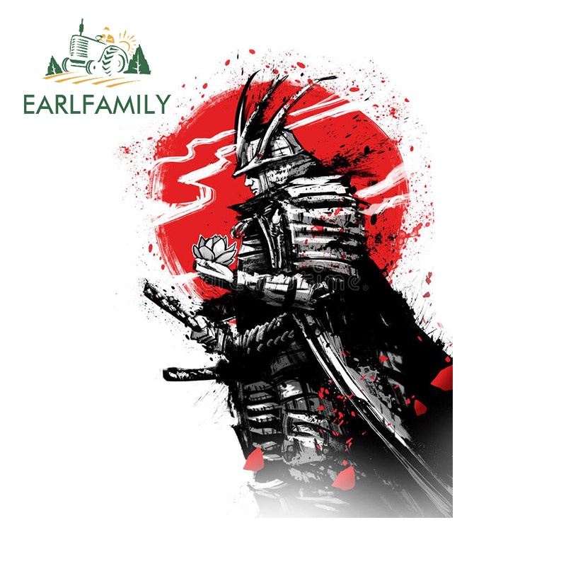 Đề Can Dán Trang Trí Xe Hơi / Xe Mô Tô Chiến Binh Samurai Nhật Bản Chống Thấm Nước 13Cmx9.4Cm