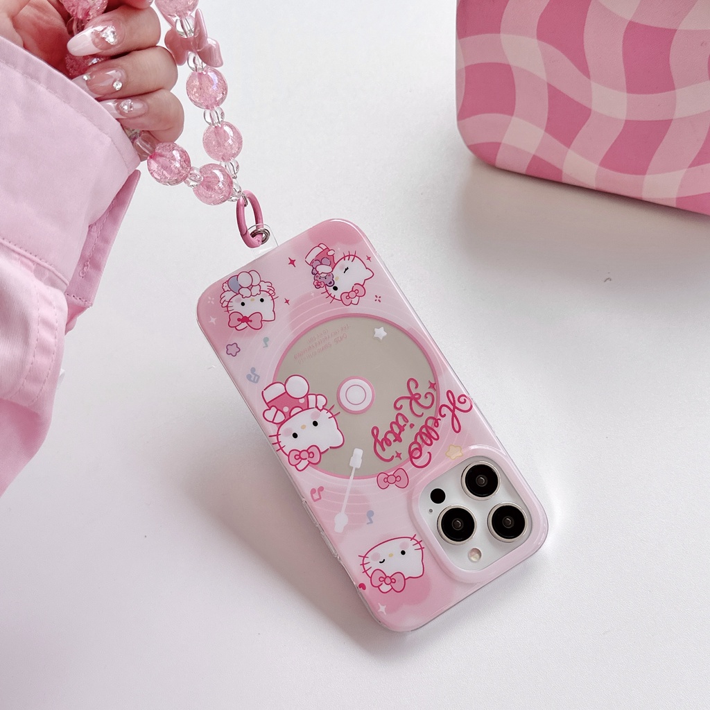 Ốp Điện Thoại Hai Mặt Chống Sốc Tráng Gương Hình Mèo Hello Kitty Cho IPhone 14 13 12 11 Pro Max