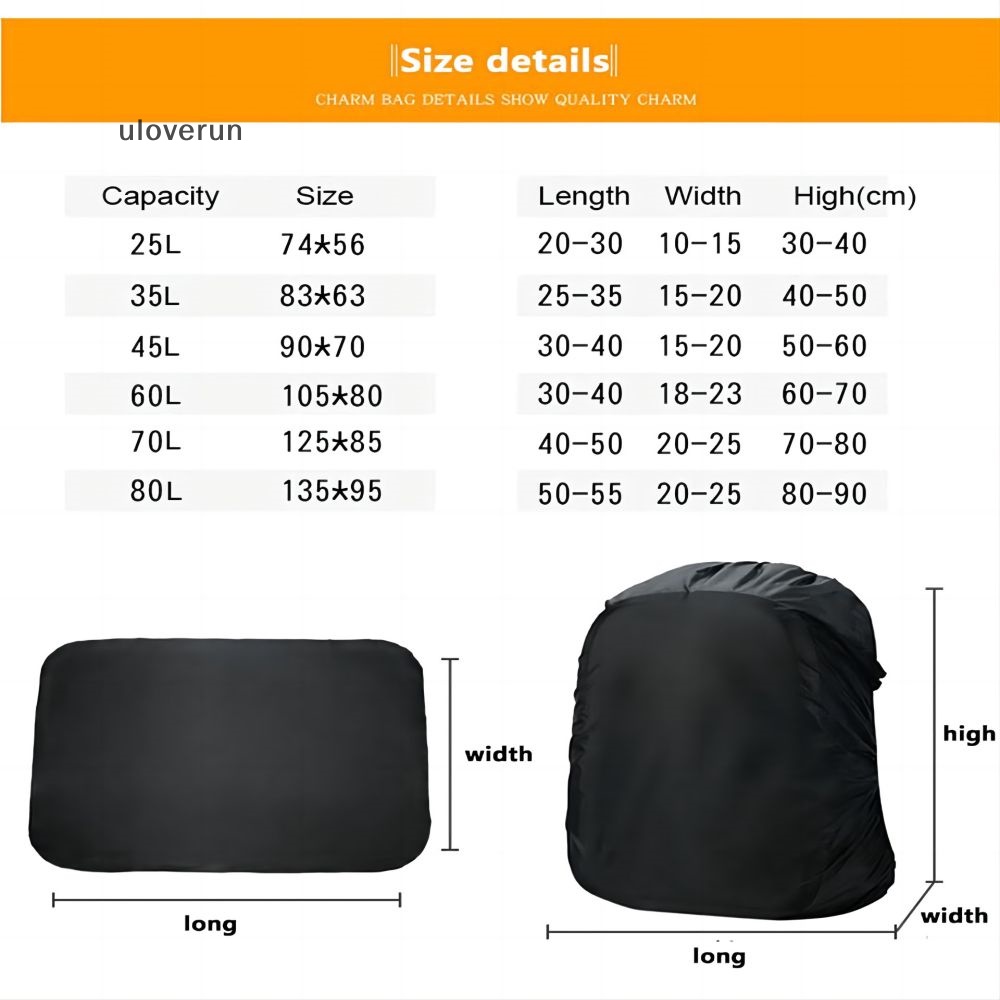 Vỏ Bọc Chống Thấm Nước Mưa 35L 45L 55L Họa Tiết Rằn Ri Tiện Dụng