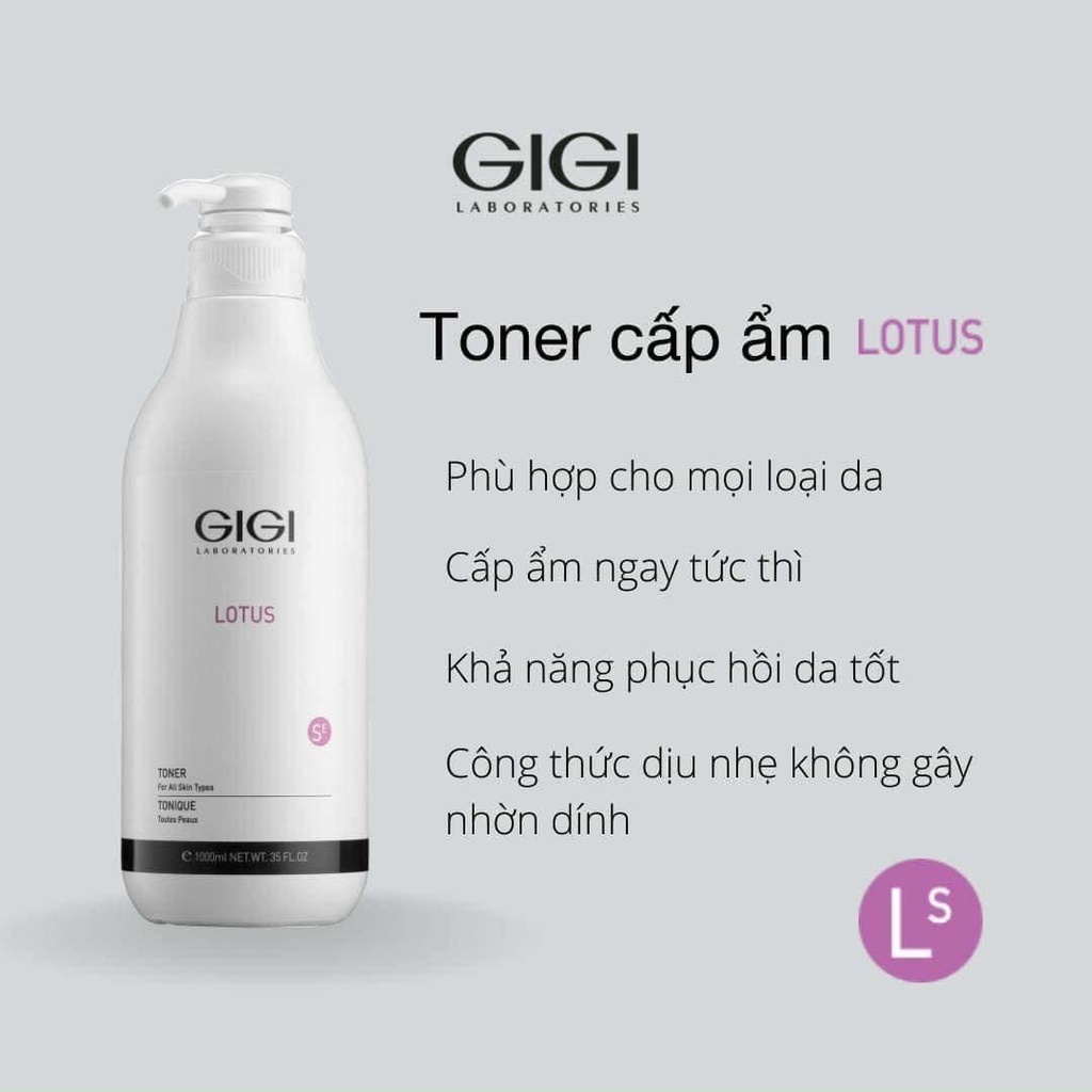 Toner GIGI Lotus - nước hoa hồng cấp ẩm sâu căng bóng 1000ml