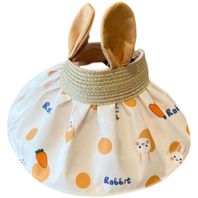 Mũ Lưỡi Trai Hở Chóp Che Nắng Họa Tiết Thỏ Thời Trang Mùa Hè Cho Bé
