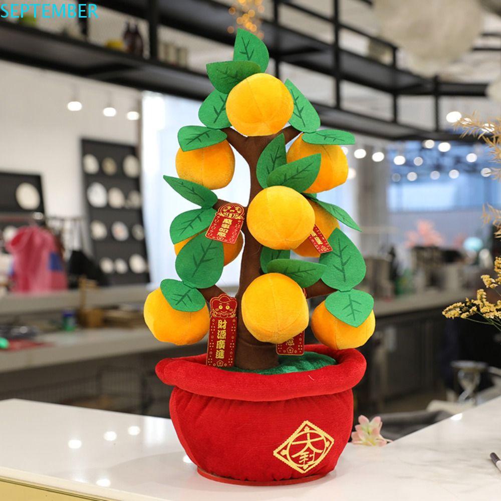 Chậu Cây Hoa Đào Giả Bằng Vải Bông Trang Trí Nhà Cửa Nhân Tạo Năm Mới