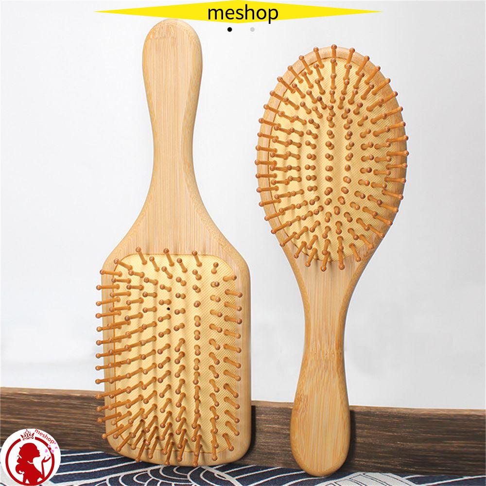 Lược Chải Tóc Mát Xa Da Đầu Chống Tĩnh Điện Với Tay Cầm Bằng Gỗ Tiện Dụng