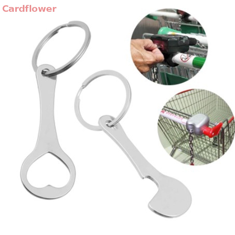< Cardflower > Móc Chìa Khóa Xe Đẩy Mua Sắm Tokens DIY Bằng Hợp Kim Nhôm Trang Trí Phòng Mới