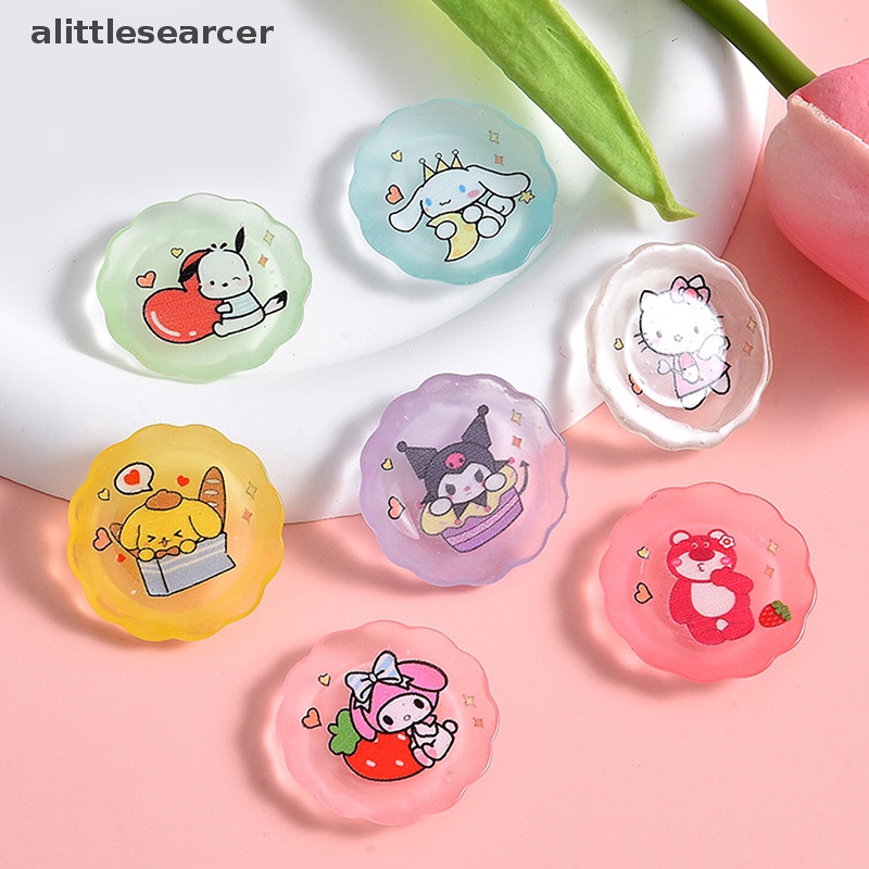 Set 10 Đĩa Sanrios Hoạt Hình Mini Bằng Nhựa Resin Trang Trí Điện Thoại DIY