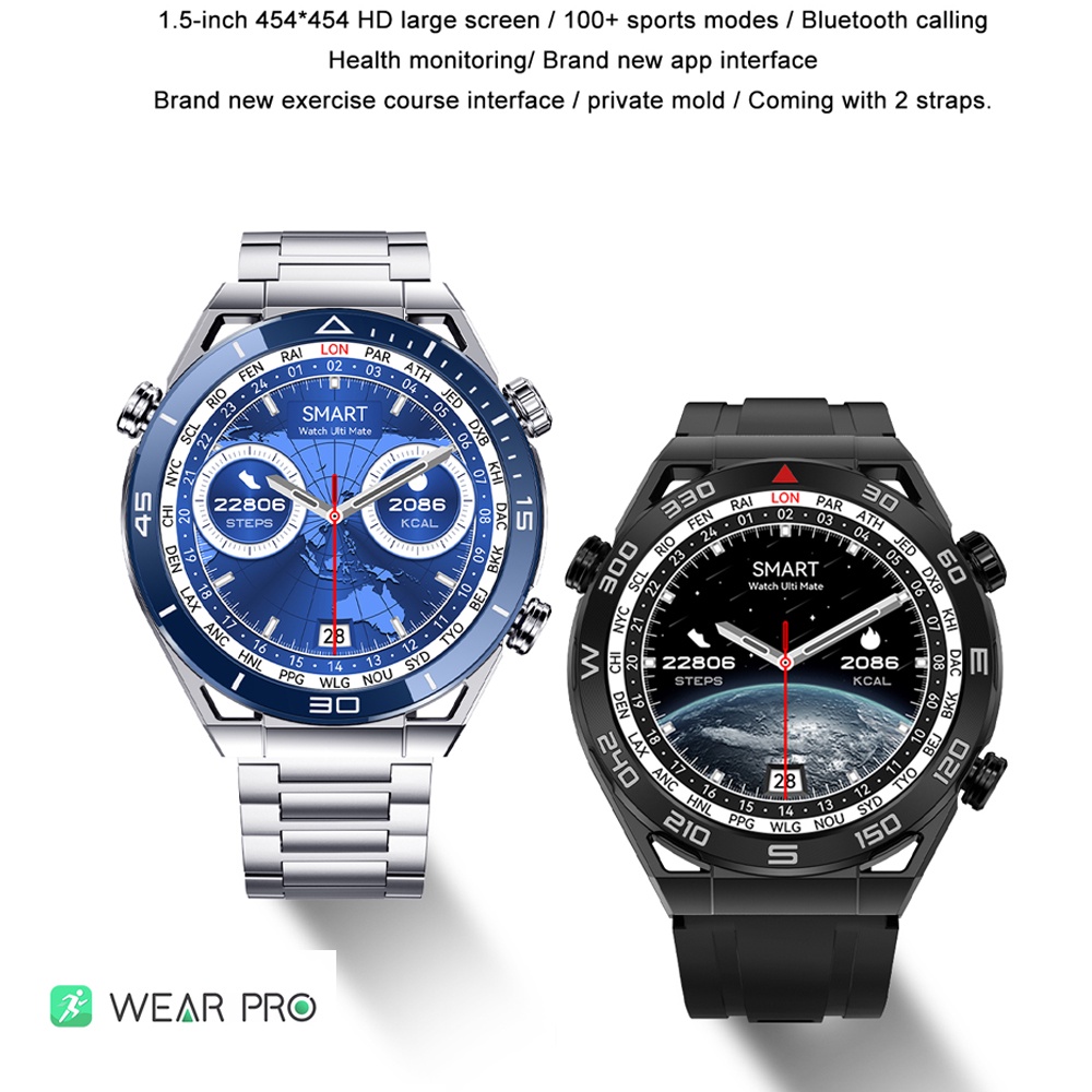 Đồng Hồ Thông Minh DT Ultra Mate 454 * 454 HD Tích Hợp GPS Và Chức Năng Nghe Gọi NFC ECG 100 +