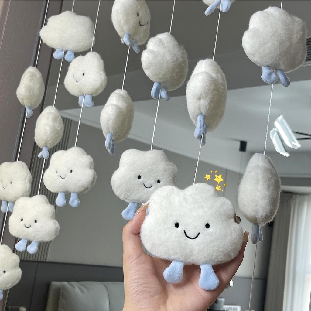 Rèm Cửa Mềm Mại Họa Tiết Đám Mây Phong Cách Nhật Bản Dễ Thương Sáng Tạo Trang Trí Phòng Bé