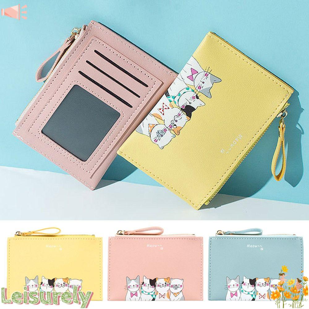 Ví Ngắn Đựng Thẻ In Họa Tiết Hoạt Hình Dễ Thương Giá Đỡ