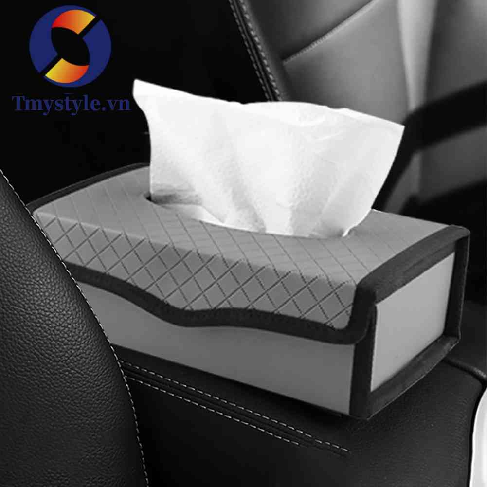 Hộp Đựng Khăn Giấy Bằng Da PU Cỡ Lớn Có Thể Gấp Gọn Tiện Dụng Cho Xe Hơi