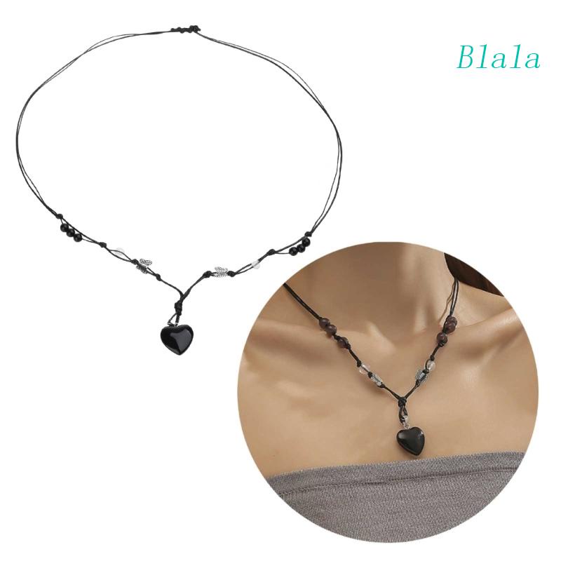 Vòng Cổ Choker Mặt Hình Trái Tim Đính Đá Đen Thời Trang Cho Nữ