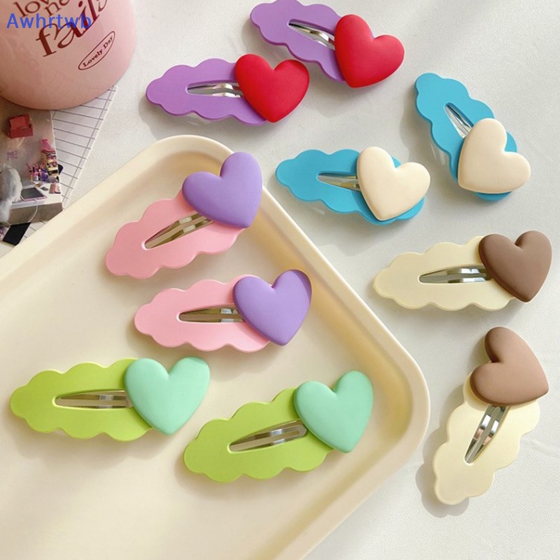 Kẹp Tóc BB Màu Kẹo Ngọt Hình Trái Tim Gợn Sóng Nhiều Màu Sắc Không Làm Tổn Thương Tóc Mái Cho Bé Gái Mới
